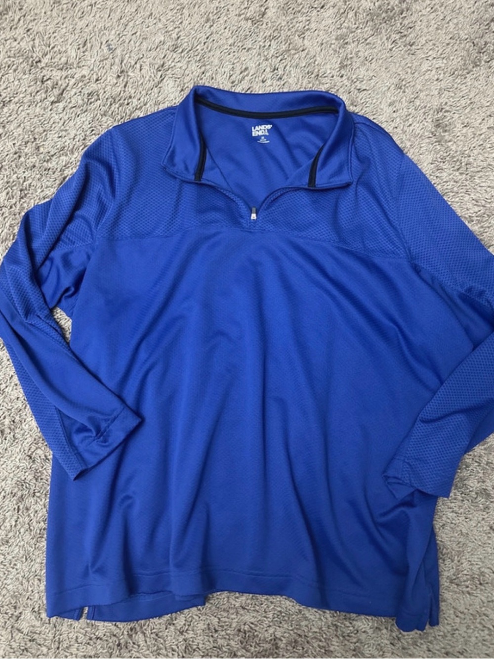 Lands' End Men's Royal Blue Quarter-Zip Pullover
